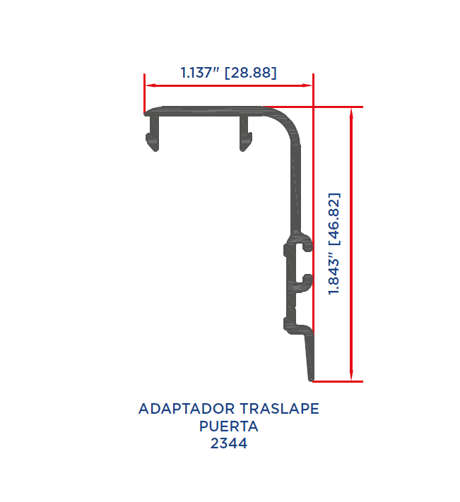 ADAPTADOR TRASLAPE PUERTA