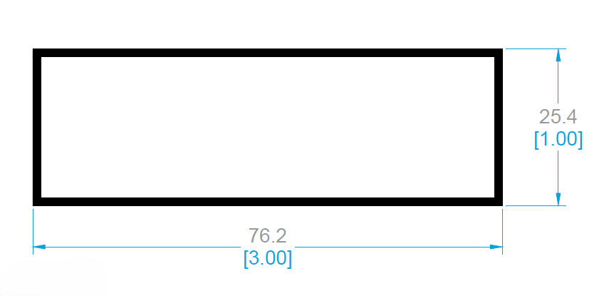 TUBO RECTANGULAR DE 3" X 1"